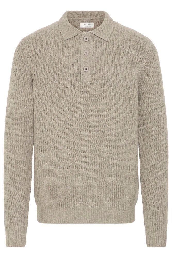 Casual Friday 20506028 Gahn 1 x 1 Rib Polo Knit 171500 Steel Grey
