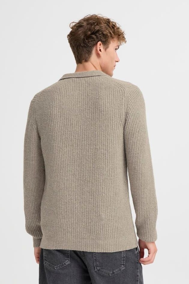 Casual Friday 20506028 Gahn 1 x 1 Rib Polo Knit 171500 Steel Grey