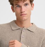 Casual Friday 20506028 Gahn 1 x 1 Rib Polo Knit 171500 Steel Grey
