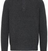 Casual Friday 20506028 Gahn 1 x 1 Rib Polo Knit 1806011 Charcoal Grey Melange