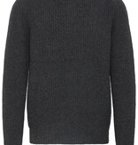 Casual Friday 20506028 Gahn 1 x 1 Rib Polo Knit 1806011 Charcoal Grey Melange