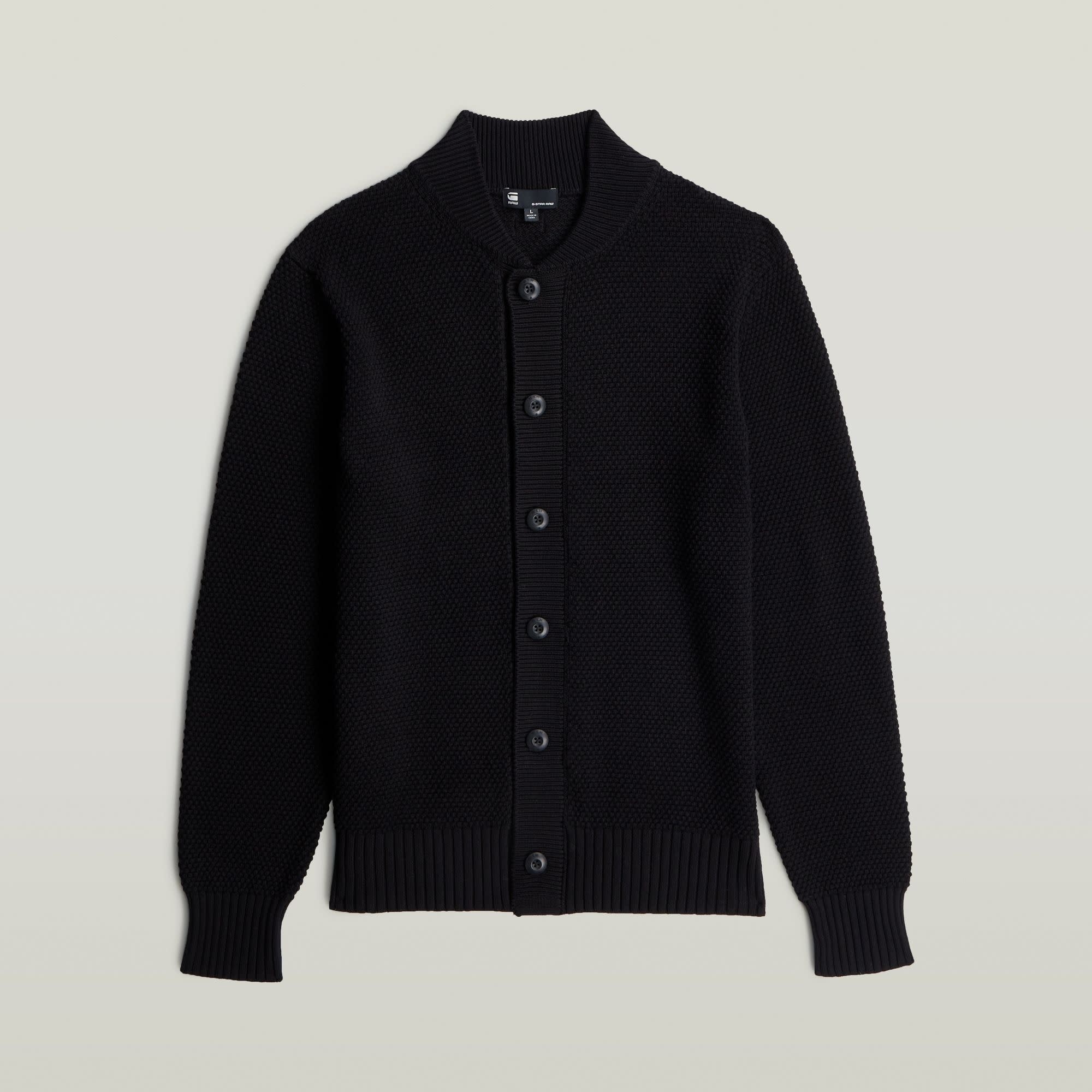 G-Star Honeycomb Structure Cardigan Knit Dark Black