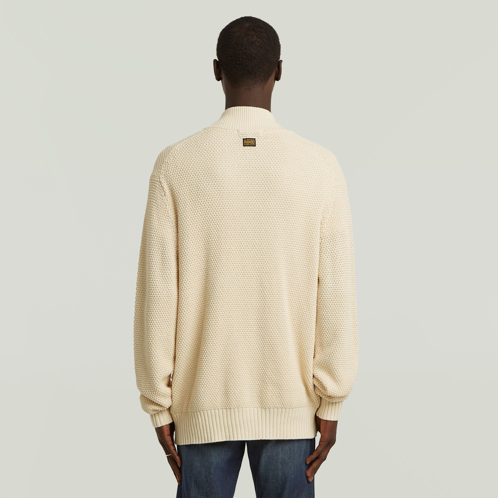 G-Star Honeycomb Structure Cardigan Knit Dark Talc