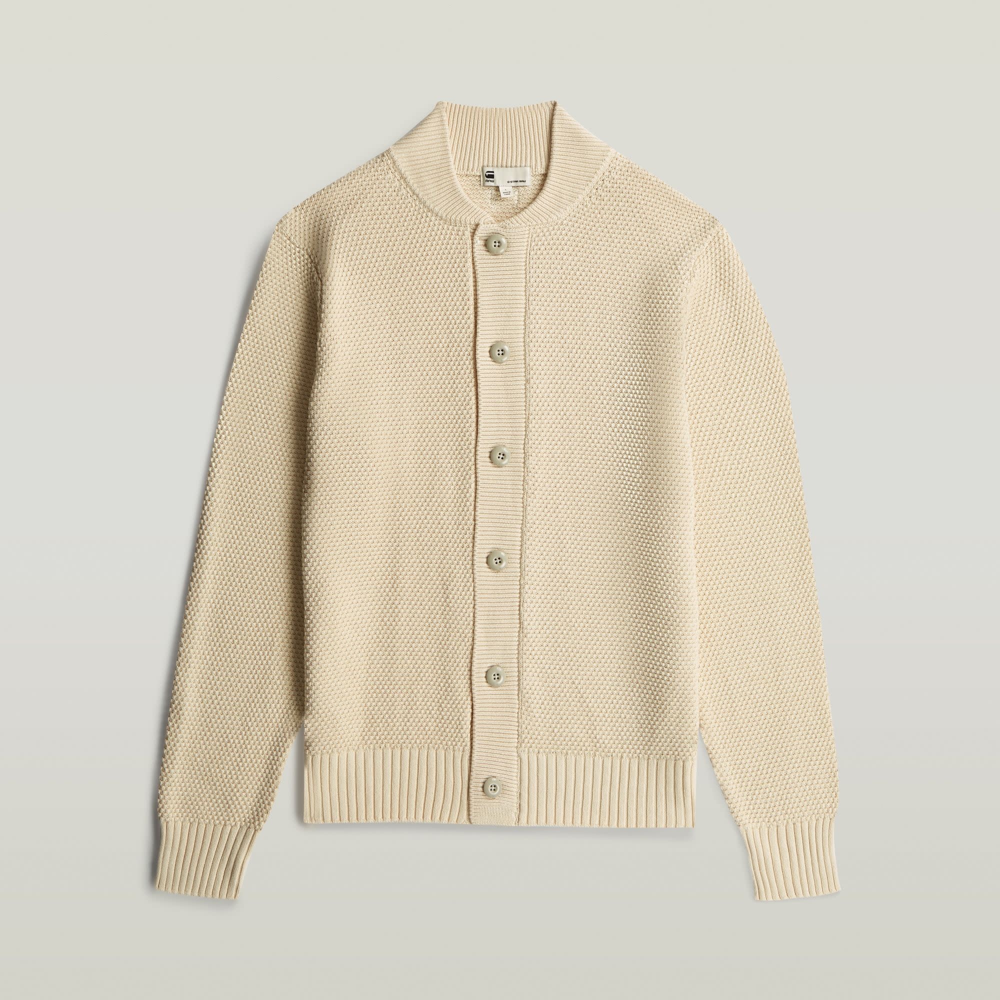 G-Star Honeycomb Structure Cardigan Knit Dark Talc