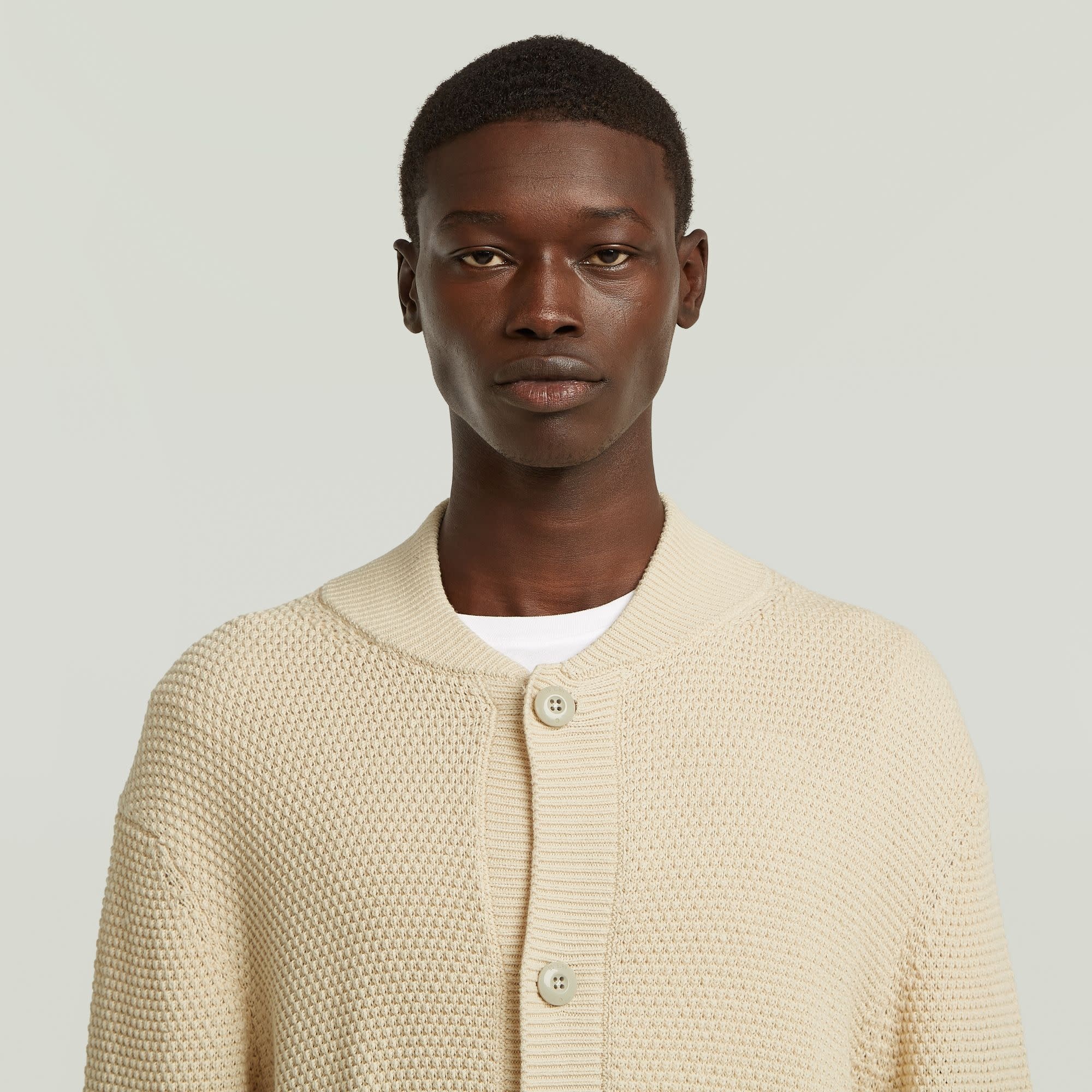 G-Star Honeycomb Structure Cardigan Knit Dark Talc