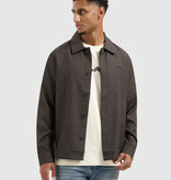 Pure Path 25030203 Oxford Melange Overshirt Dark Brown