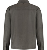 Pure Path 25030203 Oxford Melange Overshirt Dark Brown