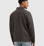 Pure Path 25030203 Oxford Melange Overshirt Dark Brown