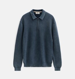 Anerkjendt Silas Patent Half Zip Knit 902180 Light Blue