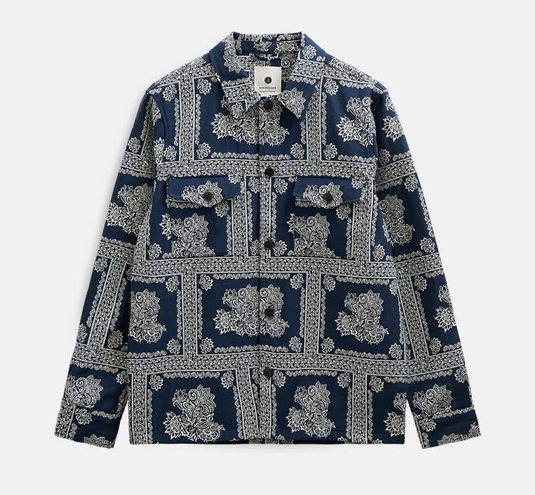 Anerkjendt Oscar Flower Overshirt 902244 Sky Captain