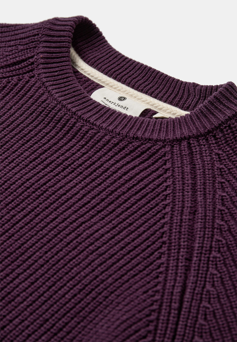 Anerkjendt Anerkjendt Sune Patent Crew Knit 902027 Blackberry Wine