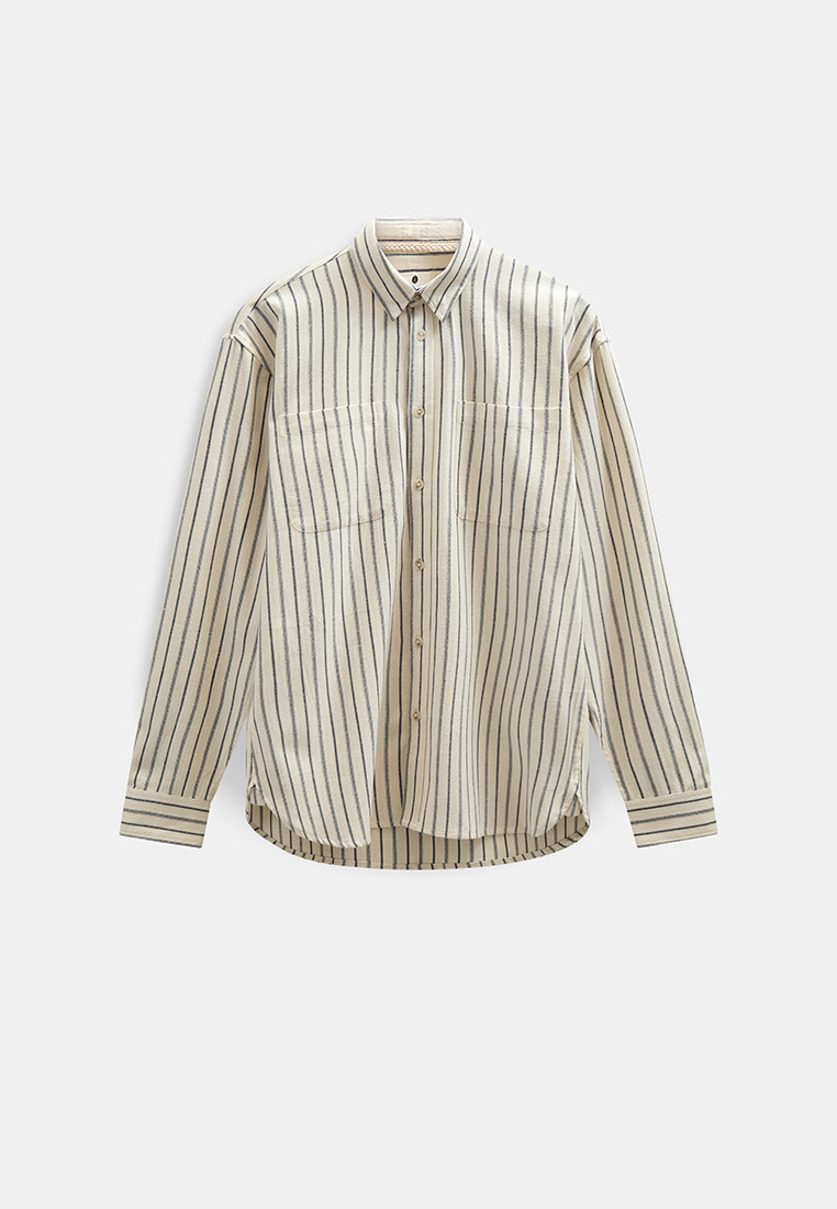Anerkjendt Lasse Stripe L/S Shirt 902178 Tofu