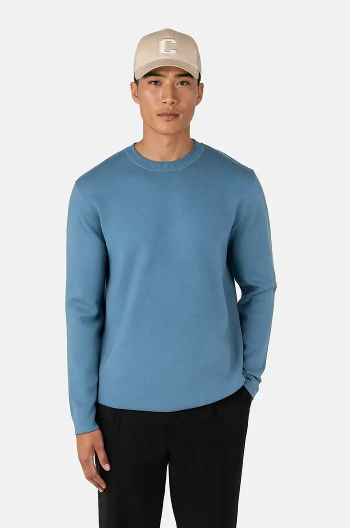 Ciszere Clark Knitted Crew Neck Knit Copen Blue