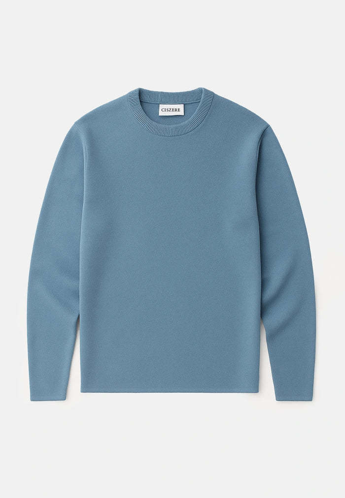 Ciszere Clark Knitted Crew Neck Knit Copen Blue
