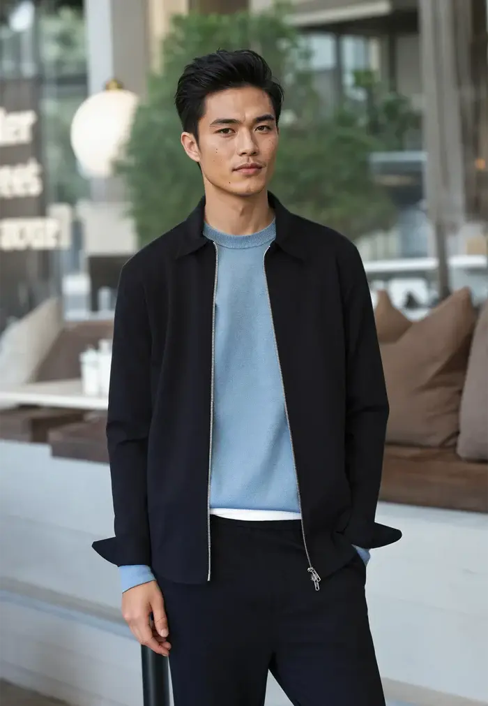 Ciszere Clark Knitted Crew Neck Knit Copen Blue