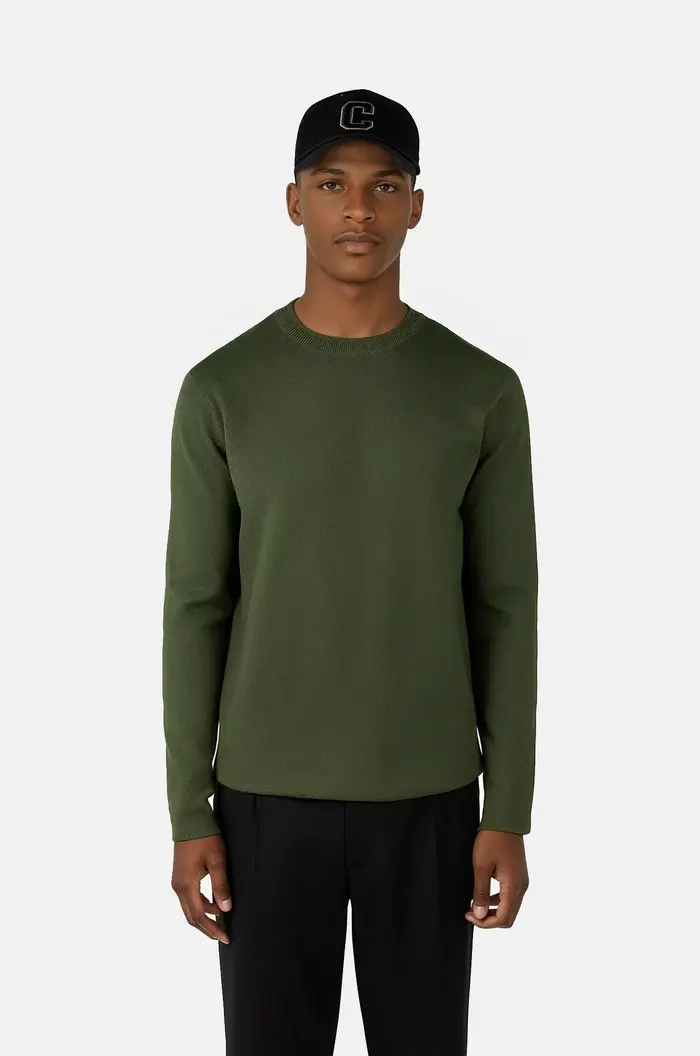 Ciszere Clark Knitted Crew Neck Knit Duffel Green