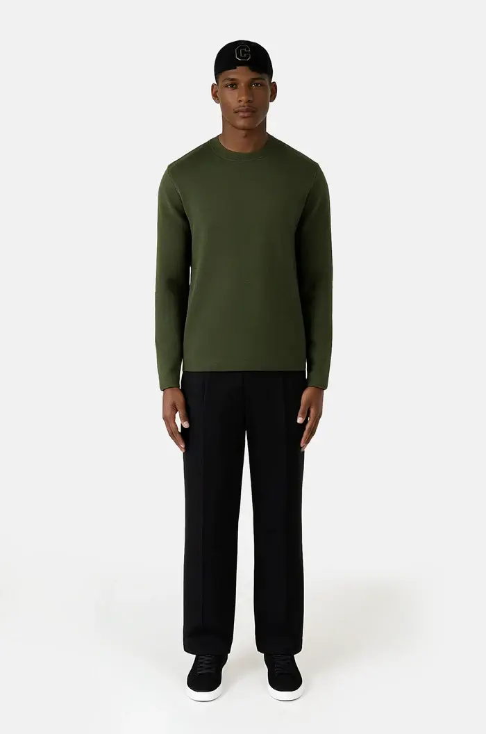 Ciszere Clark Knitted Crew Neck Knit Duffel Green