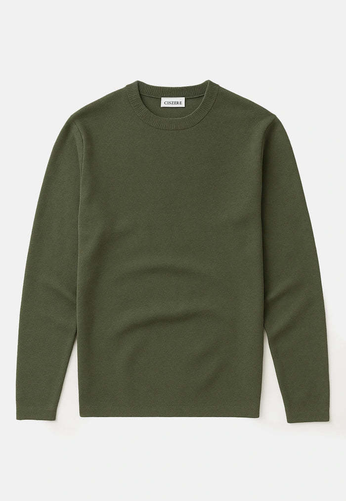 Ciszere Clark Knitted Crew Neck Knit Duffel Green