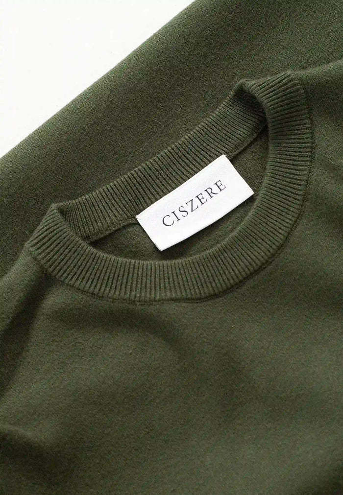 Ciszere Clark Knitted Crew Neck Knit Duffel Green