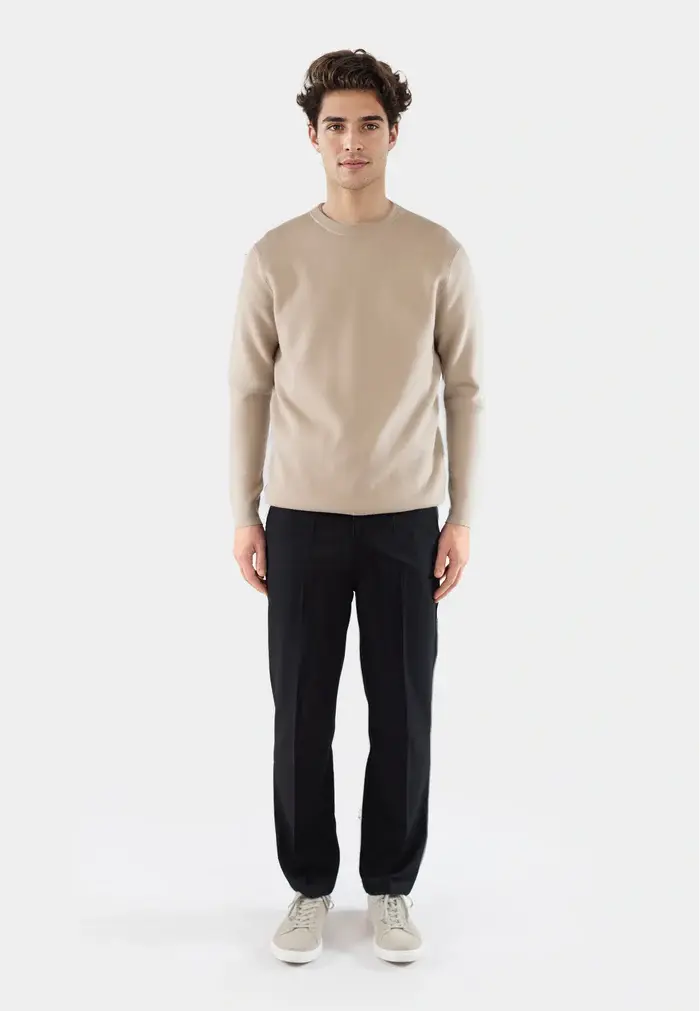 Ciszere Clark Knitted Crew Neck Knit Cappuccino Sand