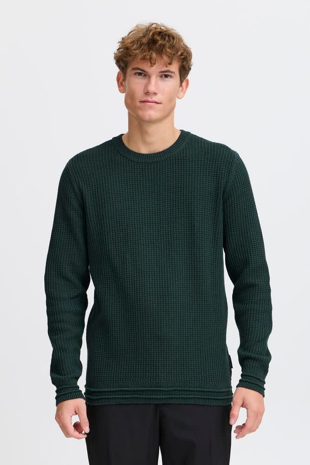 Casual Friday 20505295 Karl Structured Crew Neck Knit Darkest Spruce Green