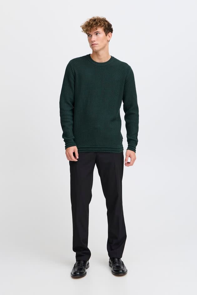 Casual Friday 20505295 Karl Structured Crew Neck Knit Darkest Spruce Green