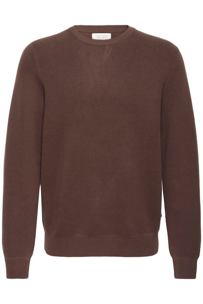 Casual Friday 20506022 Theo 0231 Milano Crew Neck Knit 190712 Demitasse Brown