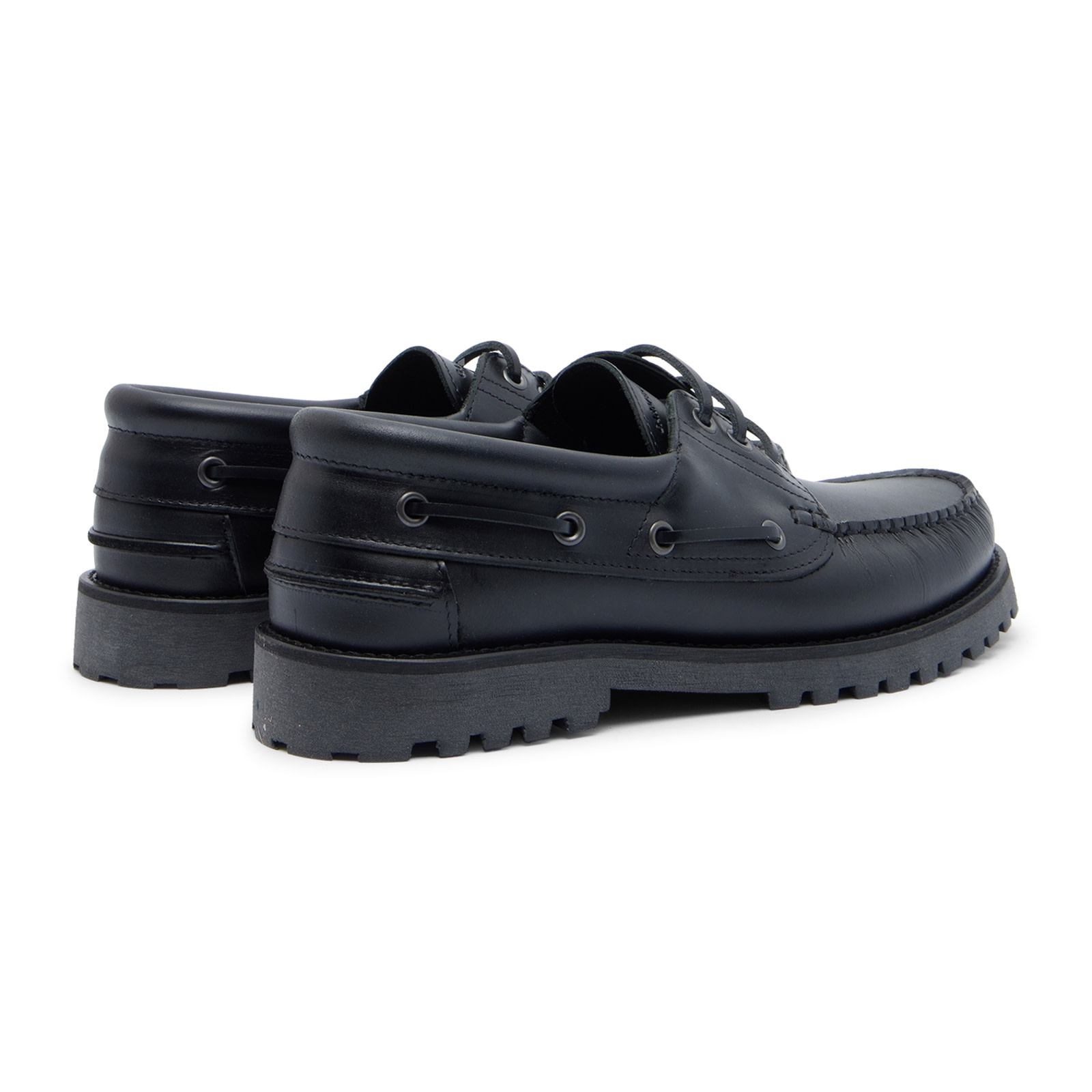 Garment Project  Ollie Boat Shoe Black Leather