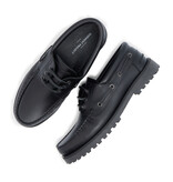 Garment Project  Ollie Boat Shoe Black Leather