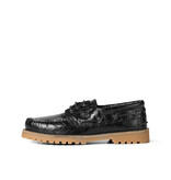 Garment Project Ollie Boat Shoe Black Croco Leather