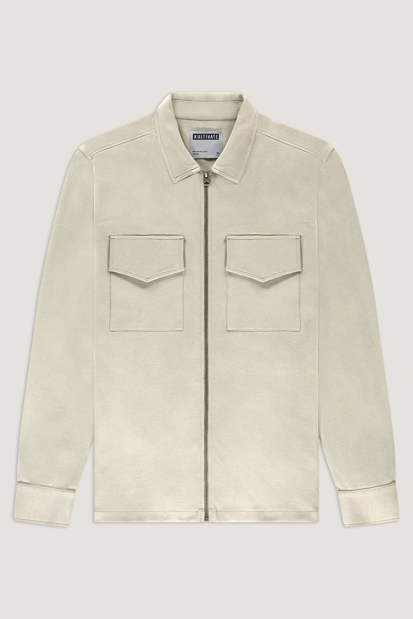 Kultivate Luxury Zip Overshirt Moonbeam