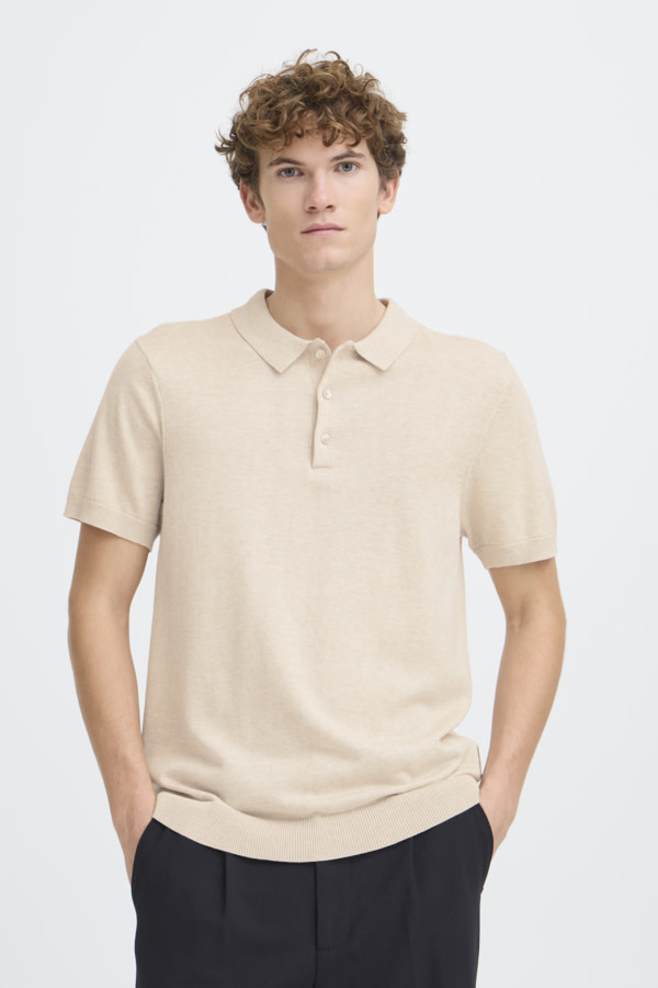 Casual Friday 20506131 Bells S/S Polo Knit 1209081 Summer Sand Melange