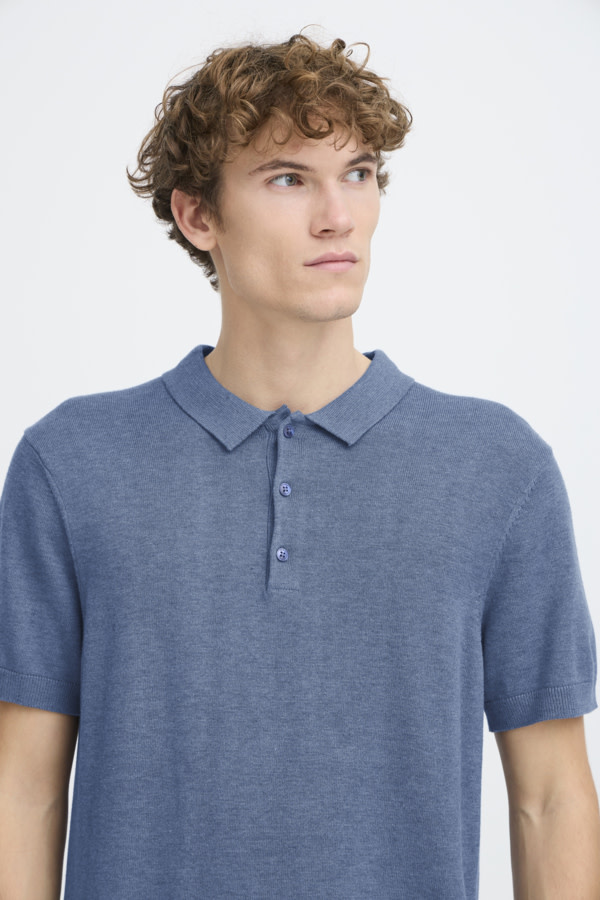 Casual Friday 20506131 Bells S/S Polo Knit 1840281 Bering Sea Melange