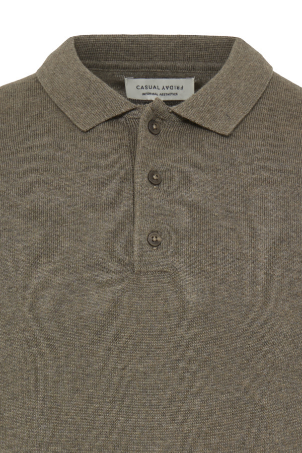 Casual Friday 20506131 Bells S/S Polo Knit 1908101 Major Brown Melange