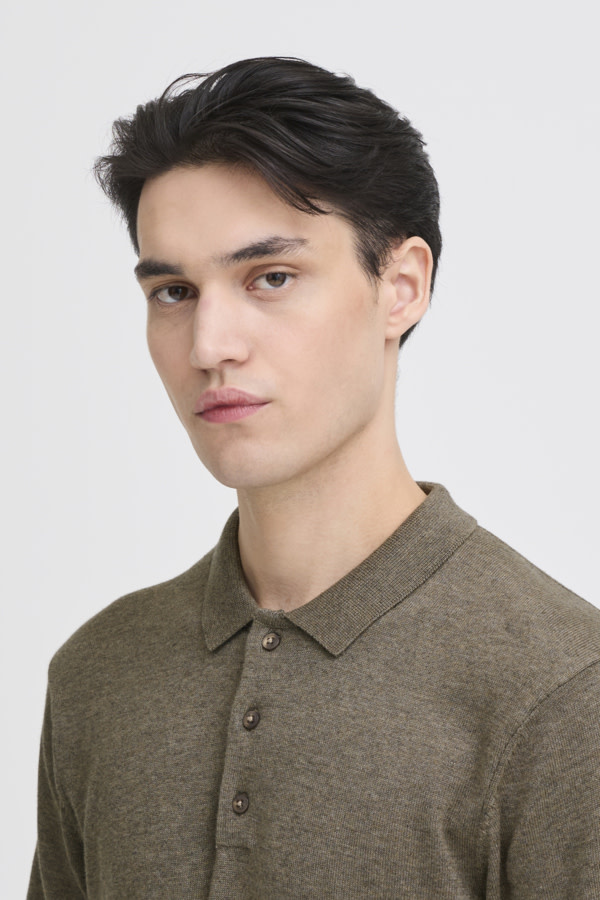 Casual Friday 20506131 Bells S/S Polo Knit 1908101 Major Brown Melange