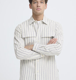 Casual Friday 20506159 Wiberg Stripes L/S Shirt Jet Stream White