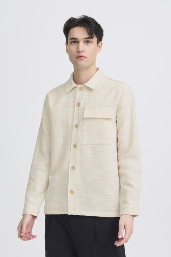 Casual Friday 20506167 Matt Structured Overshirt 110605 Jet Stream White