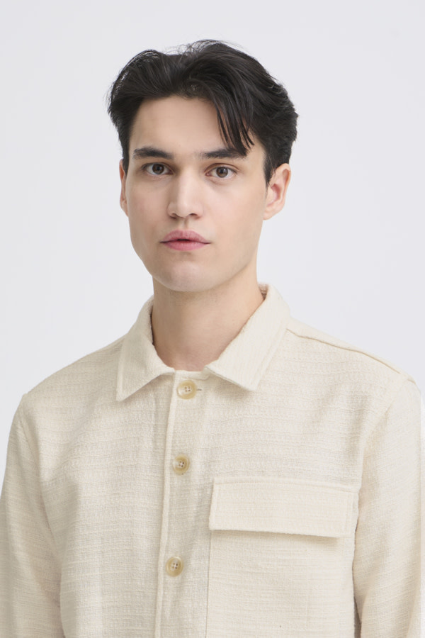 Casual Friday 20506167 Matt Structured Overshirt 110605 Jet Stream White