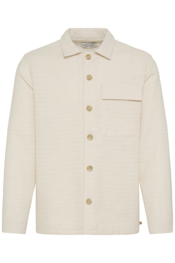 Casual Friday 20506167 Matt Structured Overshirt 110605 Jet Stream White