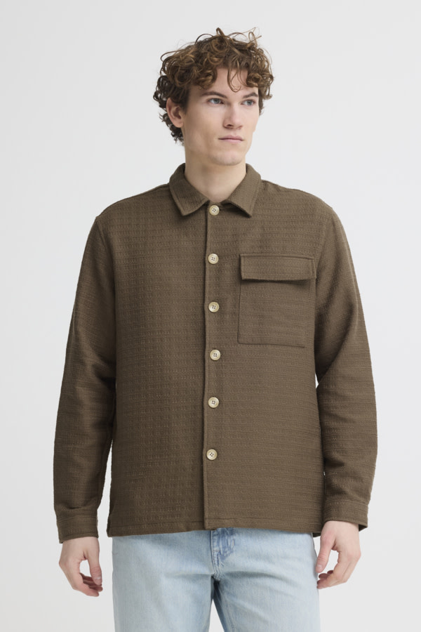 Casual Friday 20506167 Matt Structured Overshirt 181016 Cub Brown