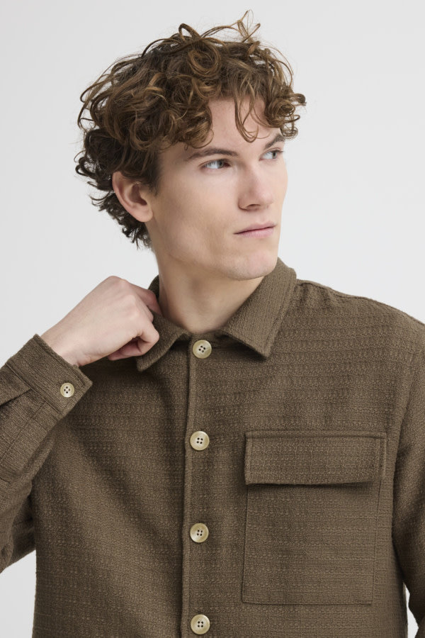 Casual Friday 20506167 Matt Structured Overshirt 181016 Cub Brown