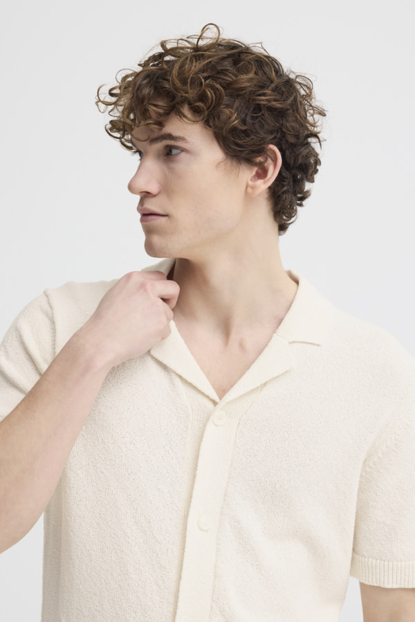 Casual Friday 20506174 Lindholm S/S Resort Knit 110605 Jet Stream White