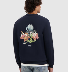 Pure Path 26010309 Trio Of Flowers Crew Neck Sweat Dark Navy