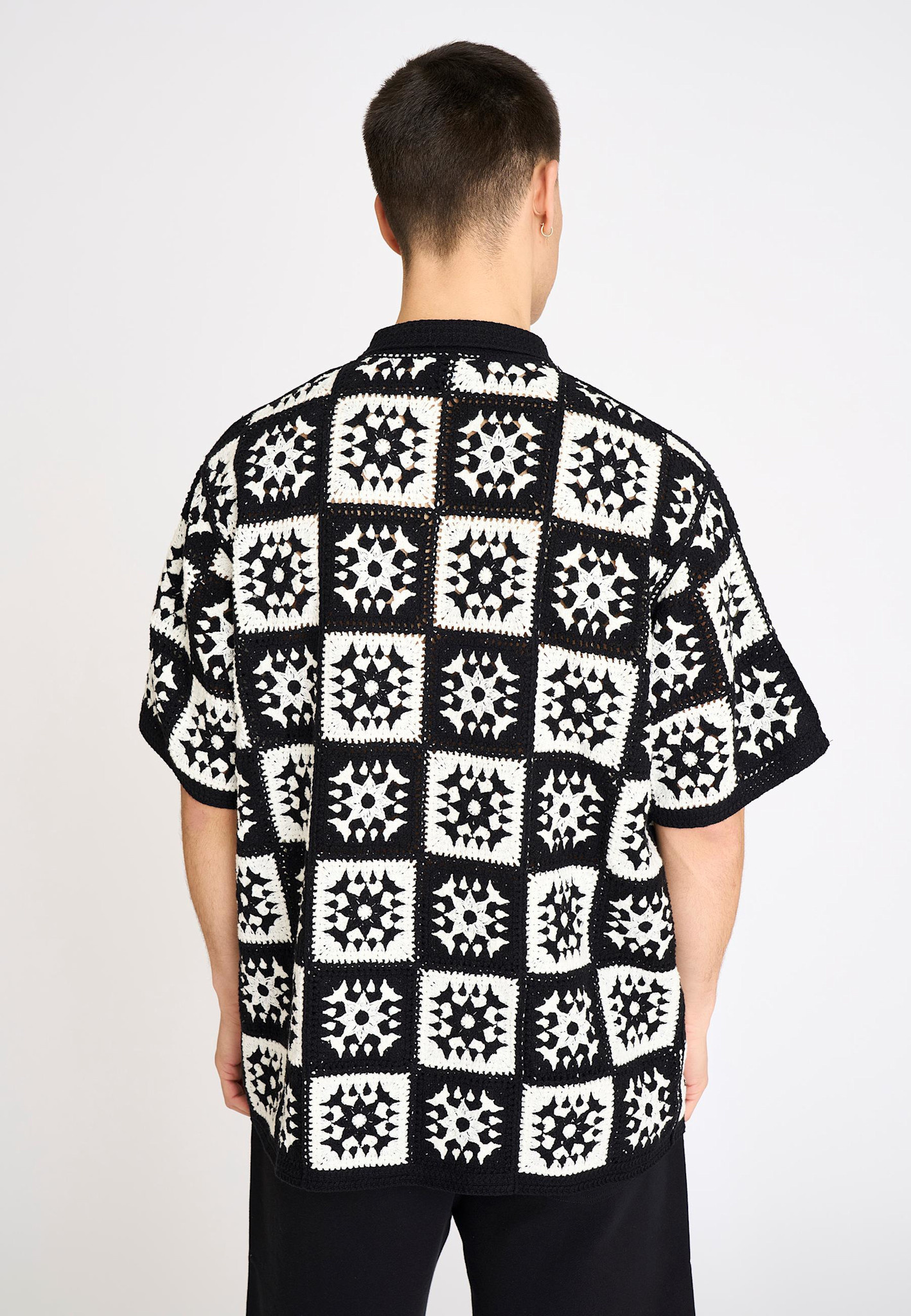 Resterods Leon Chrochet S/S Overshirt 9001-Black