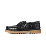 Garment Project Ollie Boat Shoe Black Croco Leather