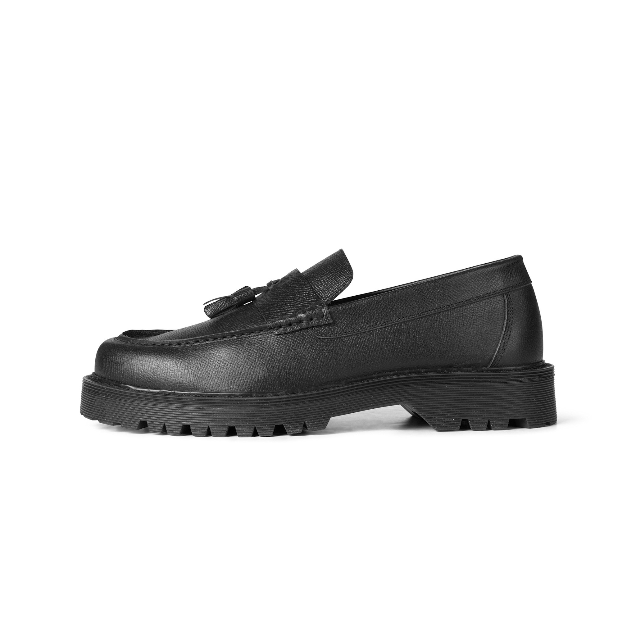 Garment Project Pete Loafer Textured Leather Black