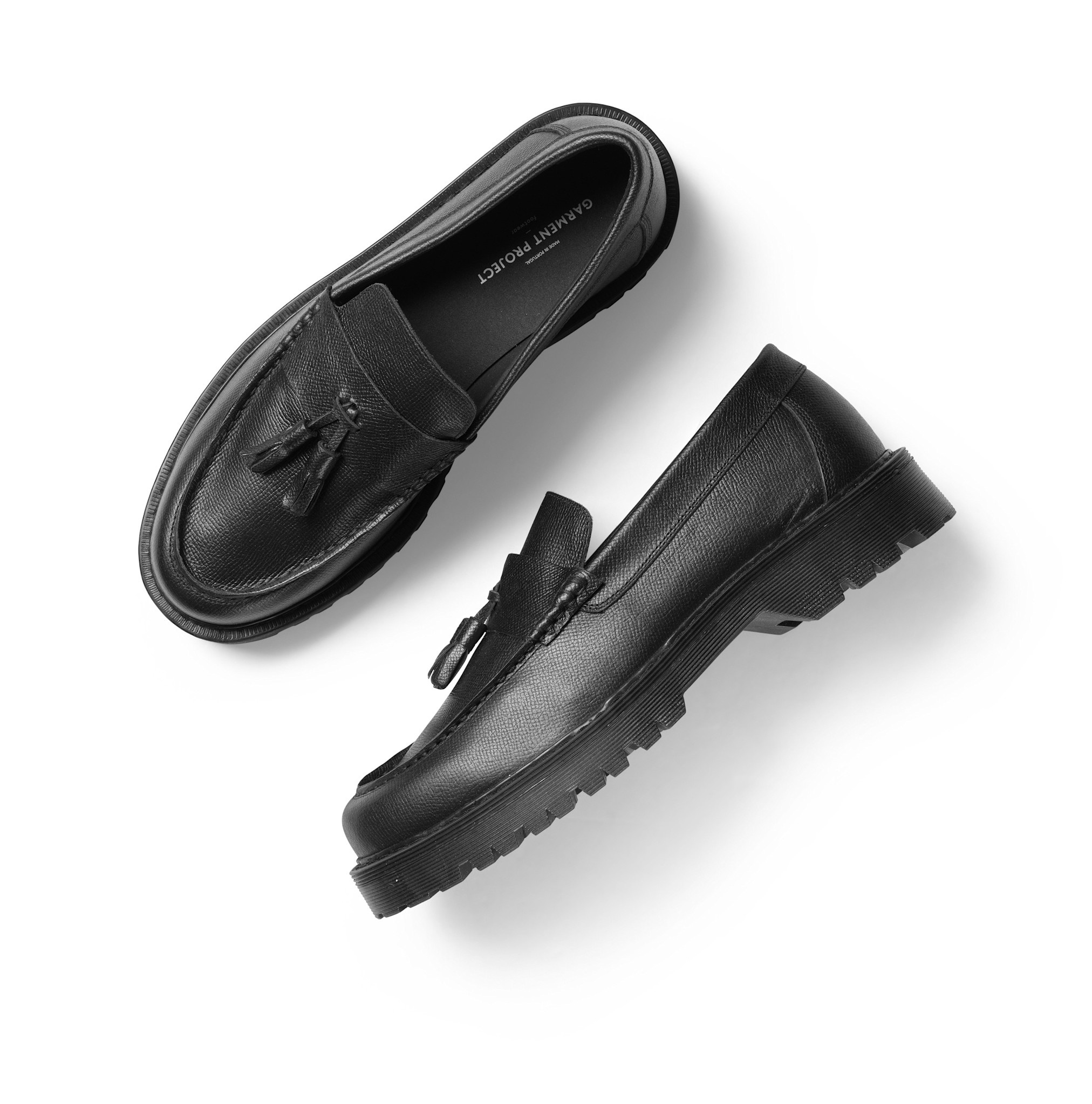 Garment Project Pete Loafer Textured Leather Black