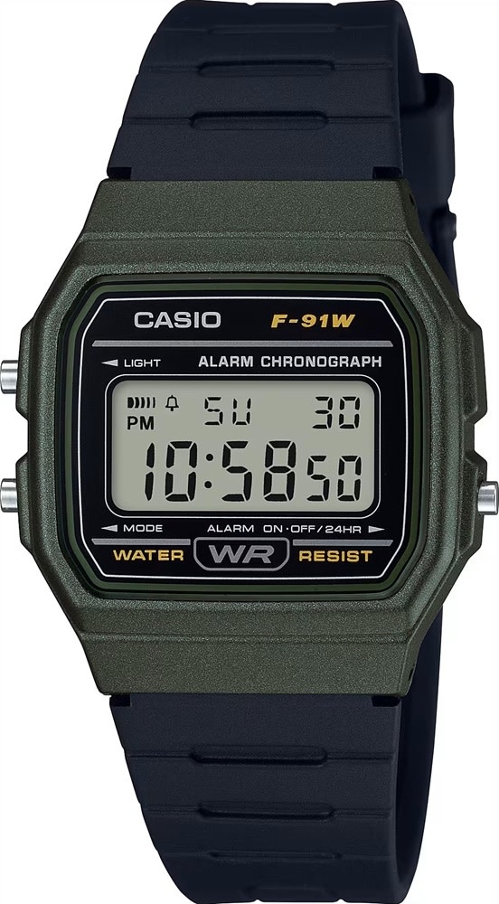 CASIO CASIO Vintage F-91WM-3ADF Bio Raisin Strap Forest Green