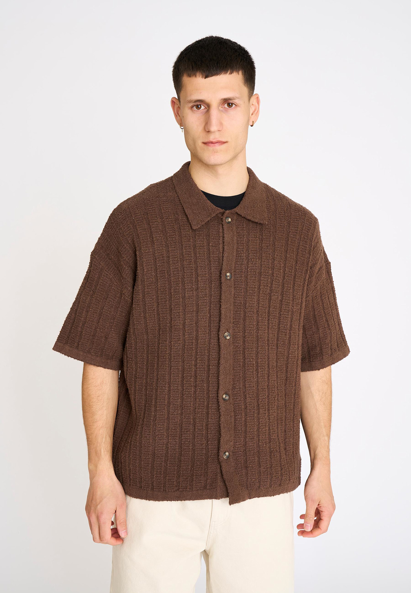 Resterods Resterods George S/S Shirt 89-Brown
