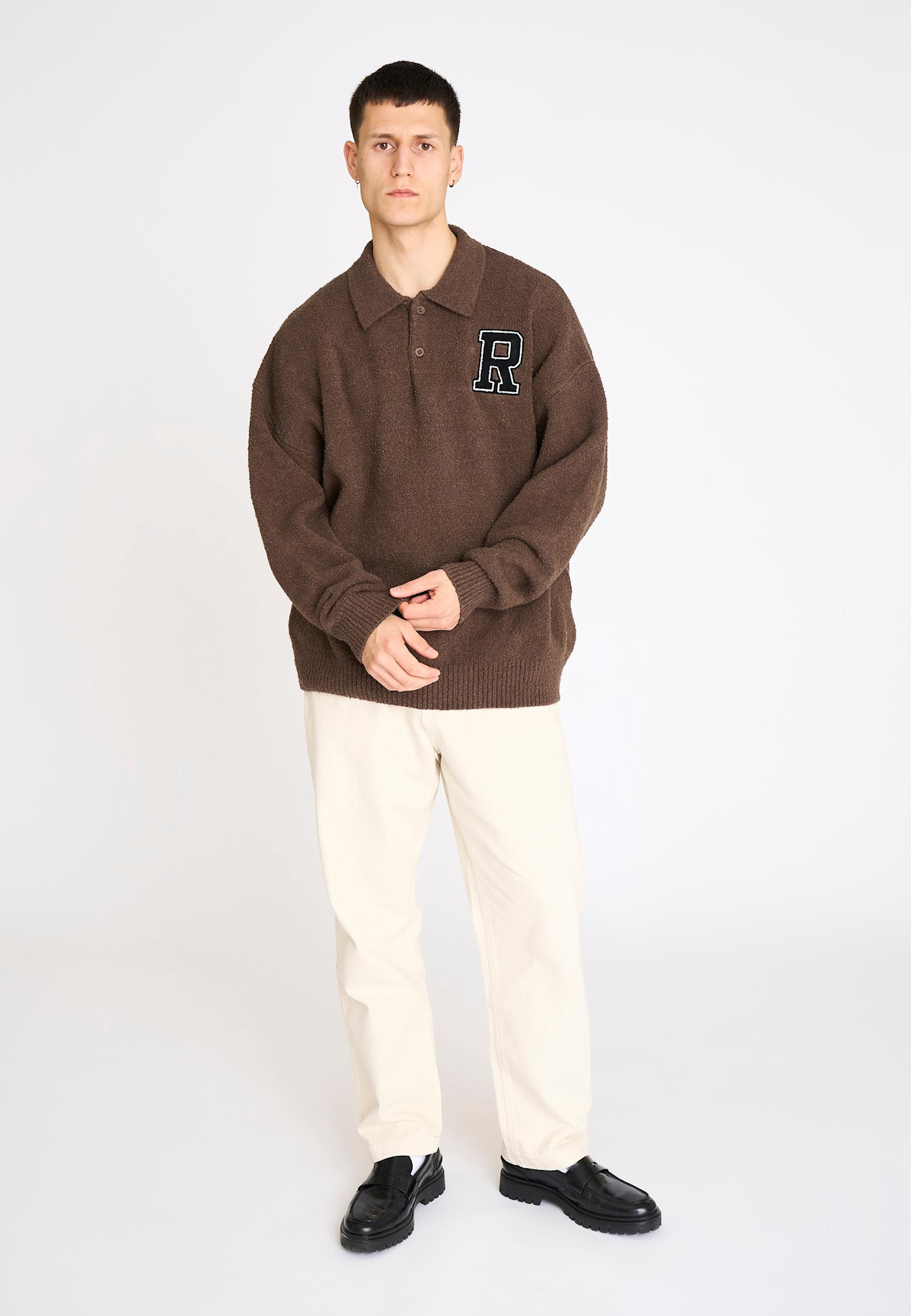 Resterods Eddy LS Polo Sweat Brown